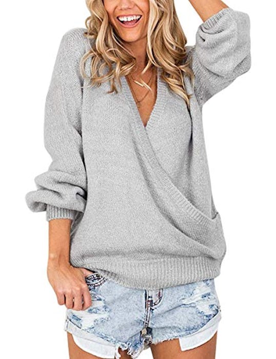 LookbookStore Knit Surplice Sweater 