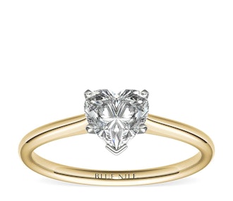 1ct Heart Solitaire Engagement Ring in 18k Yellow Gold