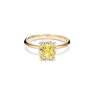 Tiffany True Engagement Ring with a Cushion-cut Yellow Diamond in 18k Yellow Gold
