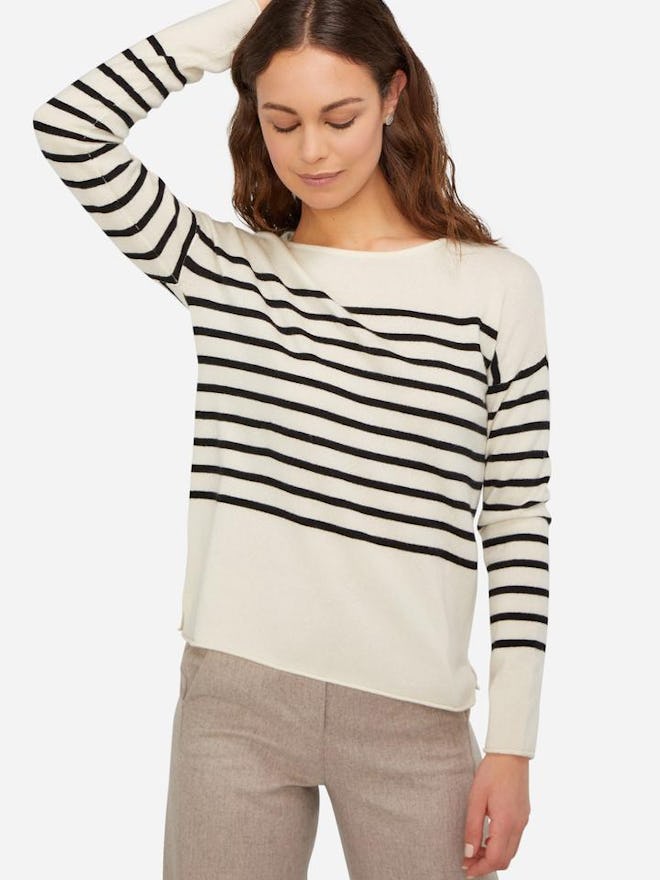 Striped Crewneck Cashmere Sweater