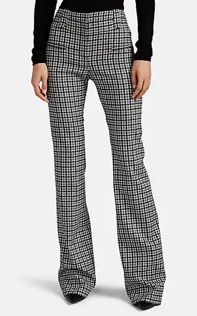 Serge Plaid Flannel Straight Trousers