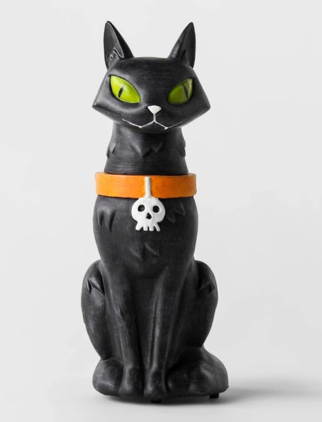 Animated Black Cat Statue