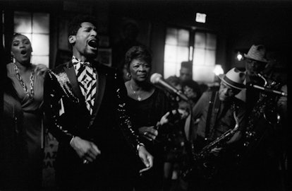 Jon Batiste with Irma Thomas and the Dirty Dozen Brass Band performing at Preservation Hall