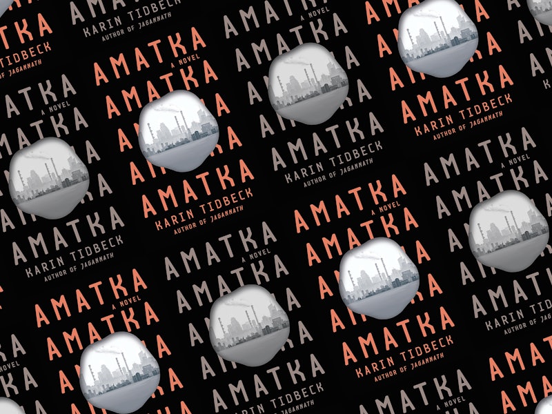 Multiple covers of the Swedish horror novel 'Amatka' by Karin Tidbeck
