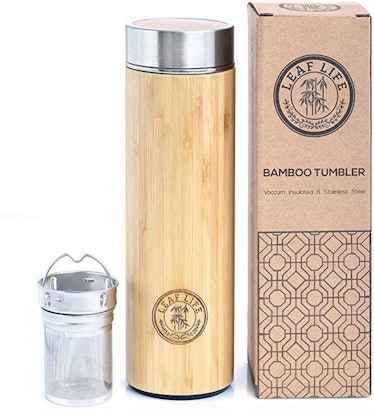 LeafLife Original Bamboo Tumbler With Tea Infuser And Strainer
