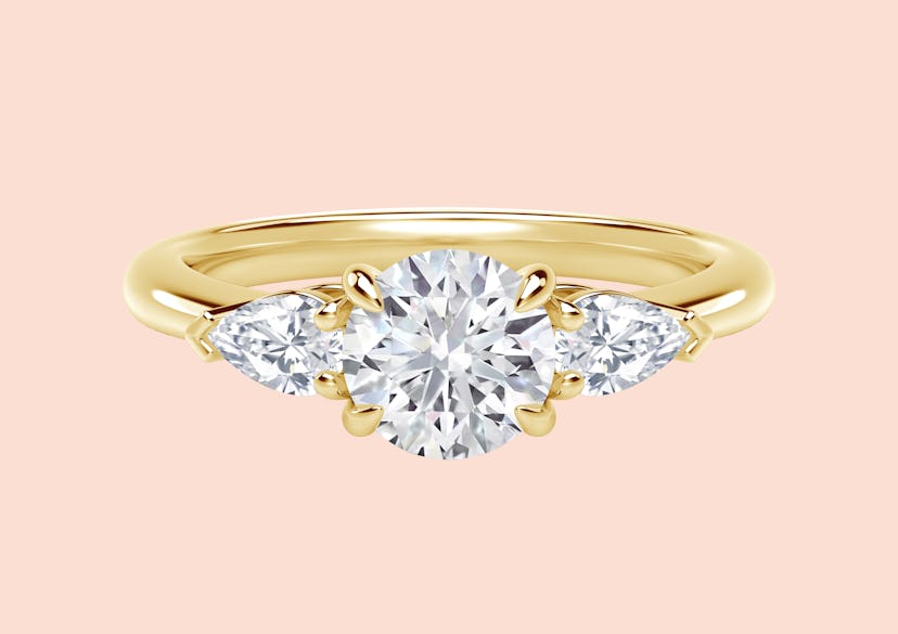 Accents™ Engagement Ring with Pear Sides