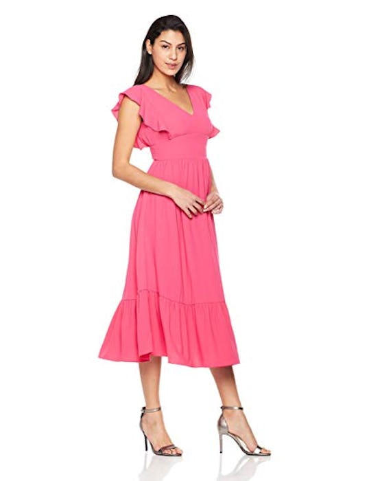 Plumberry Ruffle Midi Dress