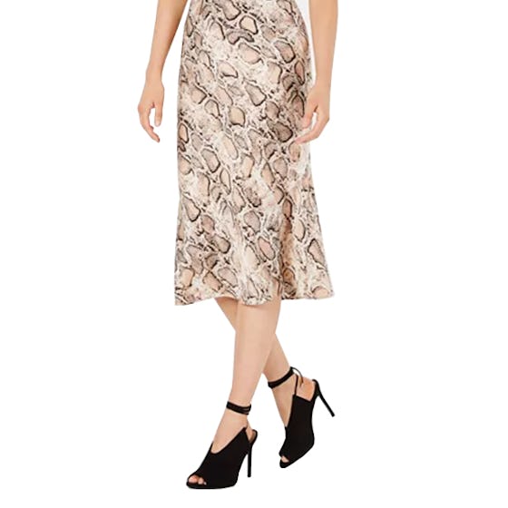 Lucy Paris Snake-Print Midi Skirt