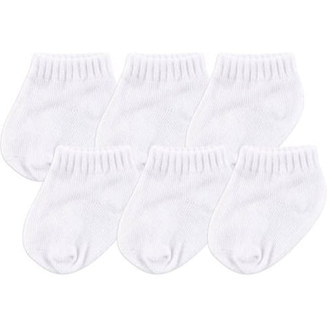 No Show White Baby Socks (6 Pack)