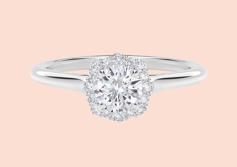 Center of My Universe® Floral Halo Engagement Ring