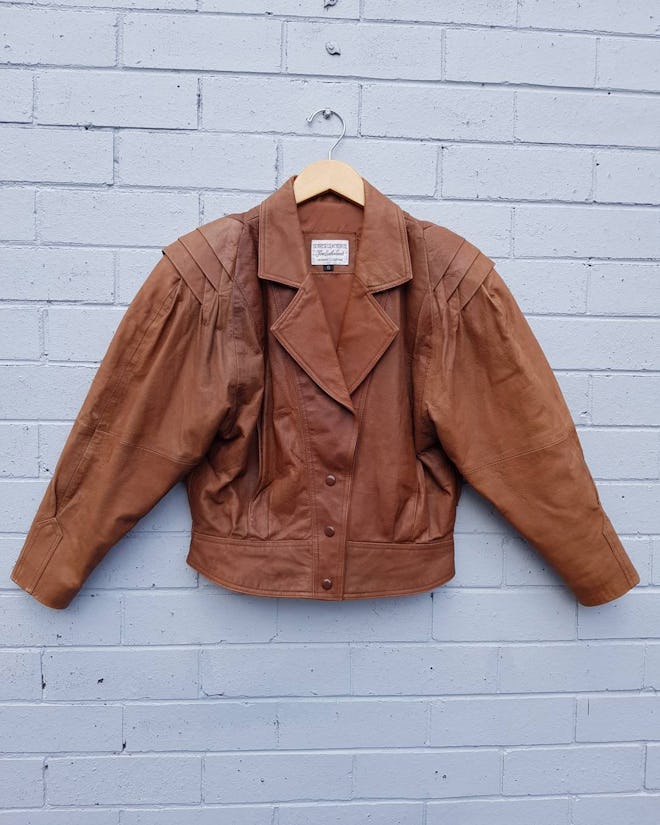 80s Pleated Leather Bomber