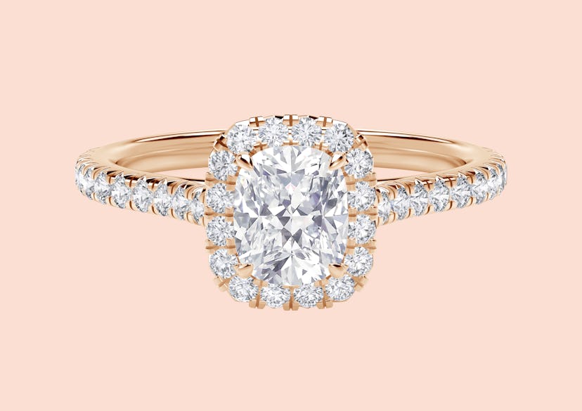 Center of My Universe® Cushion Halo Engagement Ring