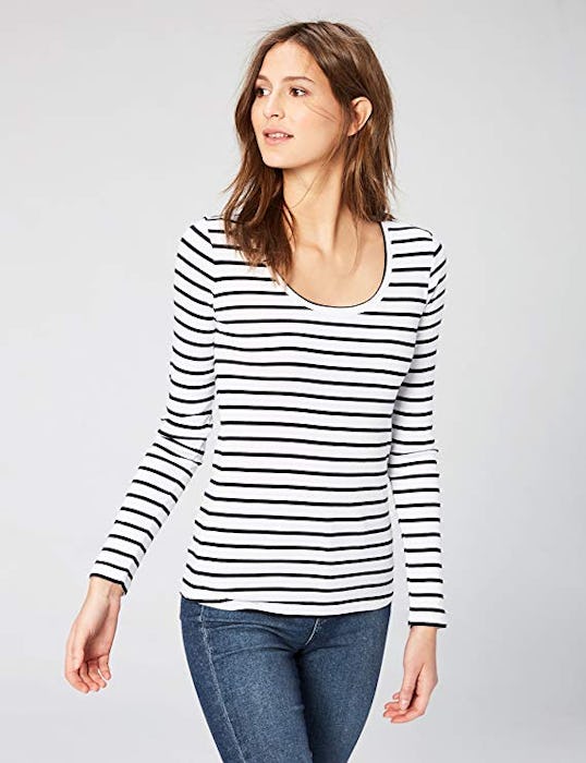 Daily Ritual Midweight 100% Supima Cotton Rib Knit Long-Sleeve T-Shirt (2-Pack)