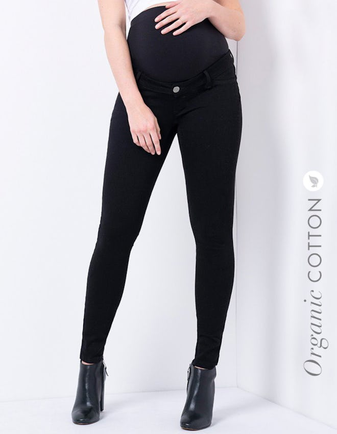 Organic Cotton Over The Bump Black Maternity Jeans