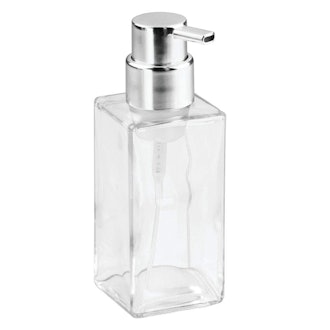 mDesign Modern Square Glass Foaming Hand Soap Dispenser (2-Pack)