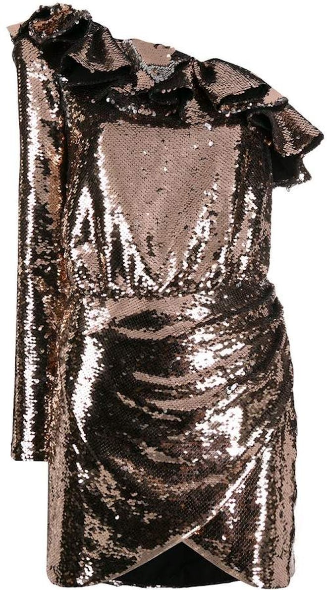 Sequined One-Sleeve Dress