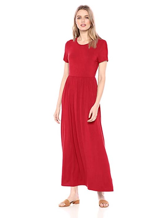 Amazon Essentials Short-Sleeve Waisted Maxi Dress