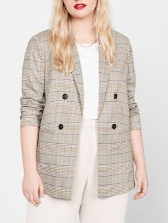 Double-Breasted Check Blazer