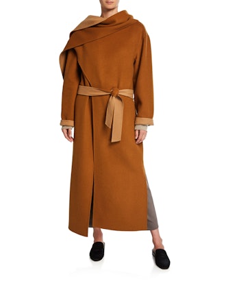 Double-Faced Belted Wool Coat