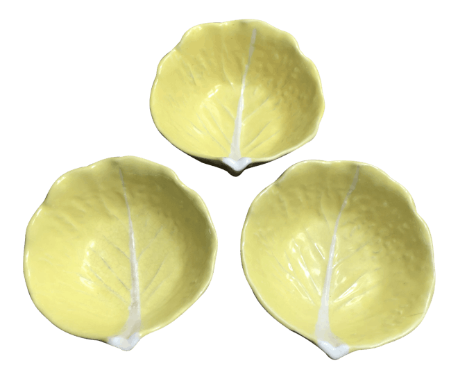 Vintage Secia Yellow Cabbage Ware Bowls (set of 3)