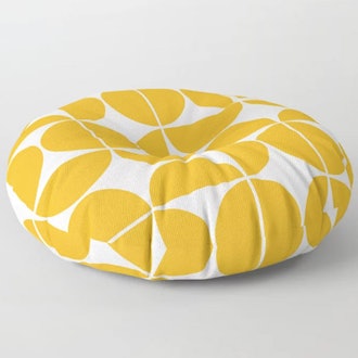 Mid Century Modern Geometric Yellow Floor Pillow