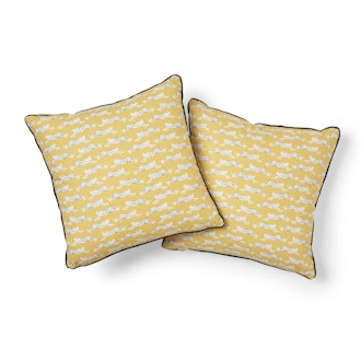 Schumacher Leaping Leopards Pillow in Yellow (sold separately)