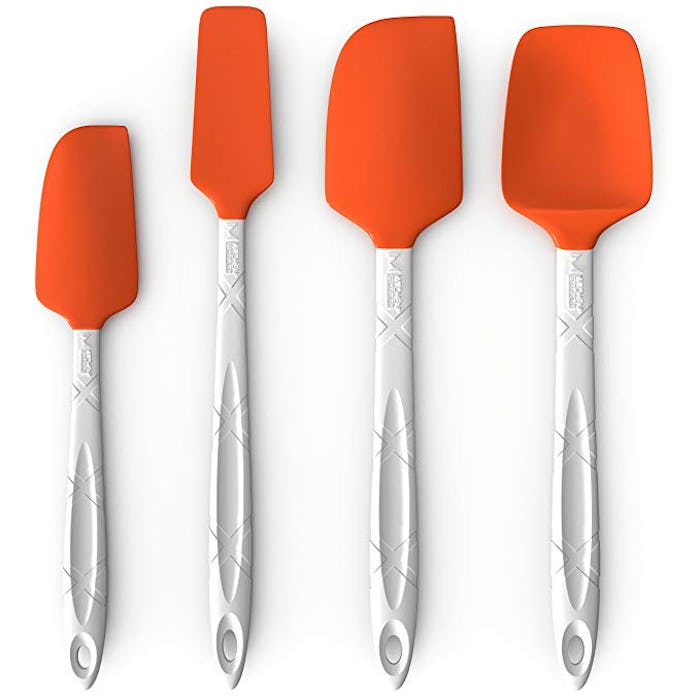 M KITCHEN WORLD Heat Resistant Silicone Spatulas Set (4-Pack)