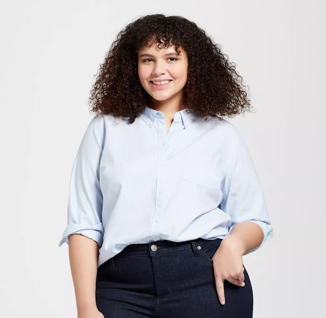 Women's Plus Size Long Sleeve Camden Button Down Shirt