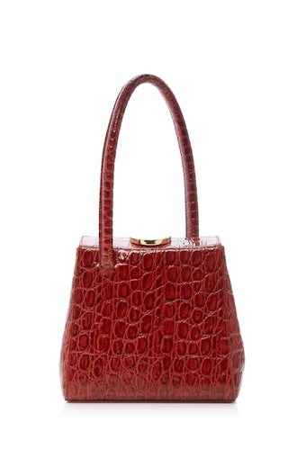 Pump Croc-Effect Leather Top Handle Bag By Marge Sherwood