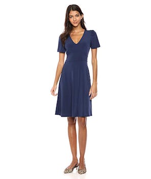 Lark & Ro Classic V-Neck Fit & Flare Dress