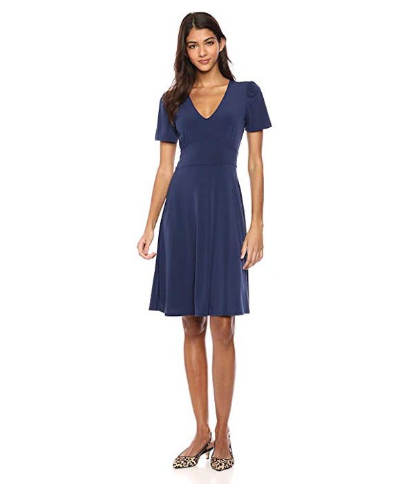 Lark & Ro Classic V-Neck Fit & Flare Dress