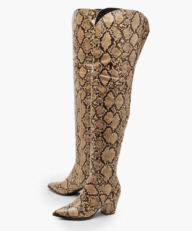 Thigh High Snake Western Boots