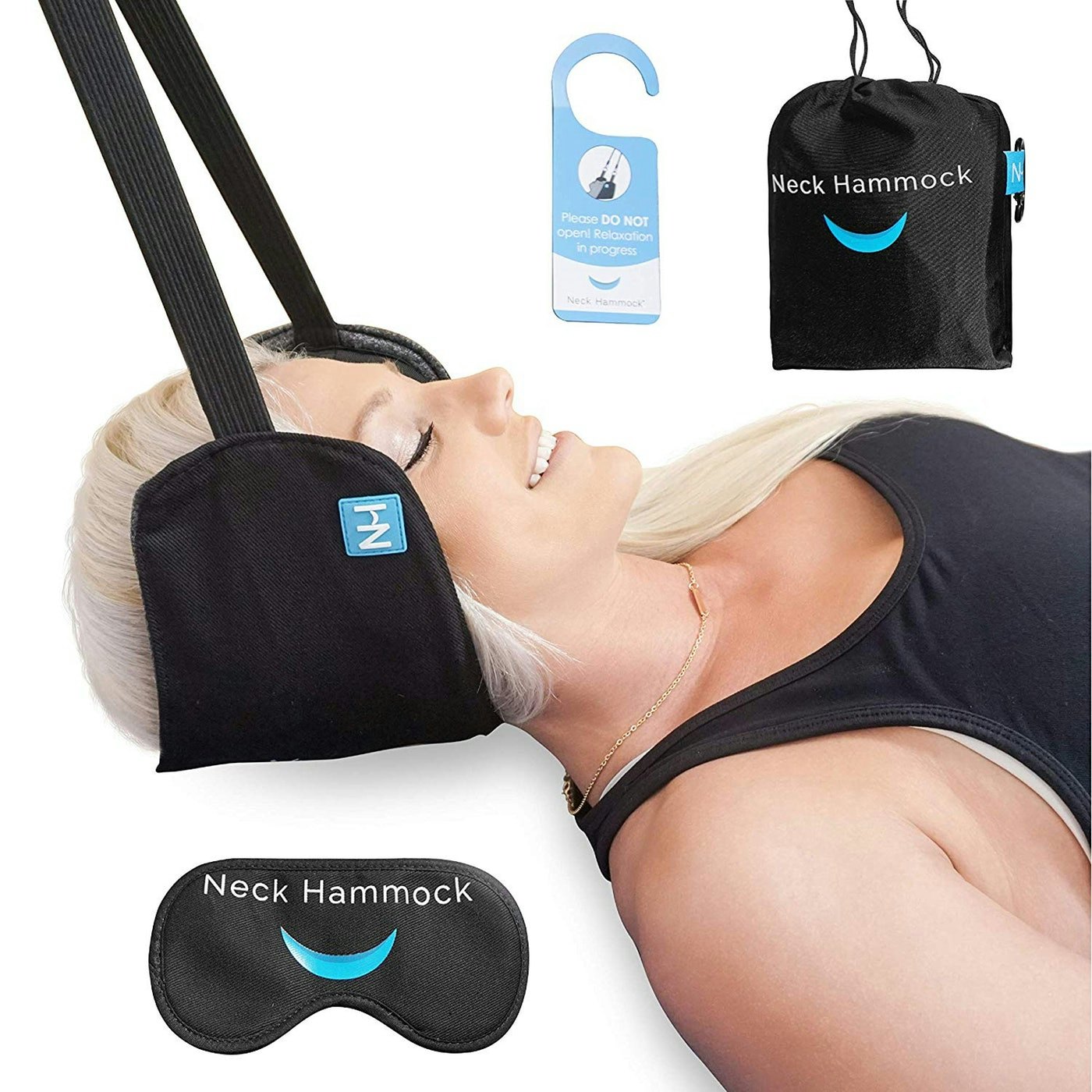 Furfill Hammock for Neck Pain Relief Portable Neck Hammock Traction Device Head Cervical Posture Correction Orthosis Portable Head Hammock Headache Pain Relief Massager Neck Traction Device