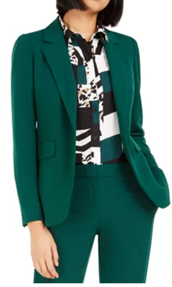 BAR III Puff-sleeve bistretch jacket