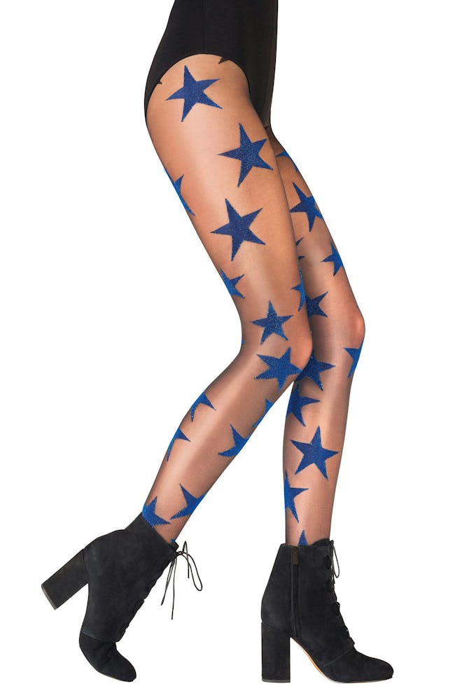 House Of Holland Sparkly Blue Star Tights