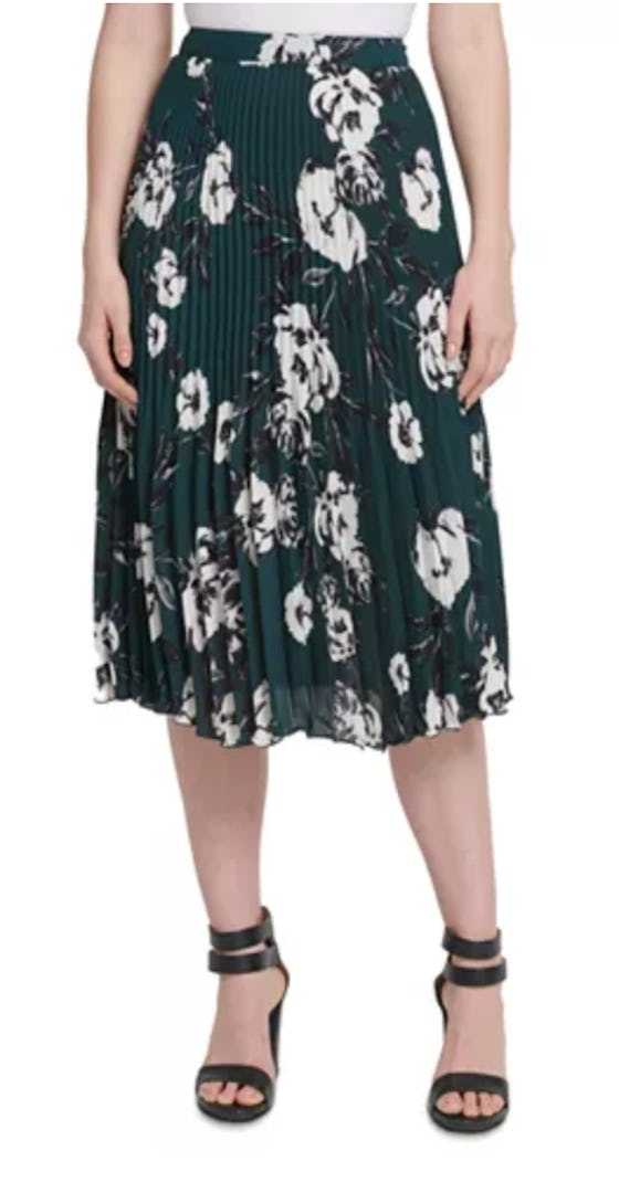 DKNY Pleated Midi Skirt