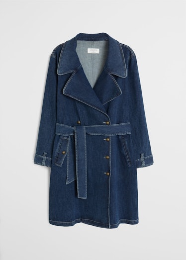 Double breasted denim trench