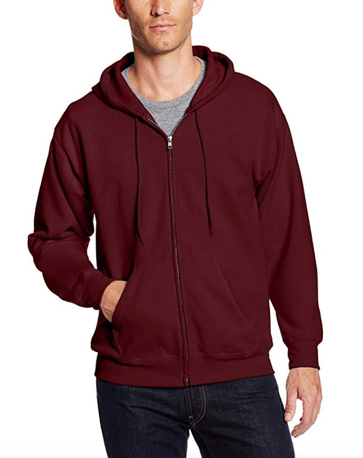 Rue wears a maroon hoodie on 'Euphoria.'