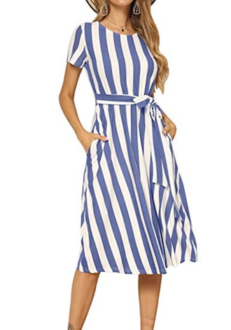 levaca Striped Midi Dress