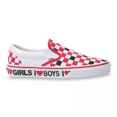 Girls red 2025 checkered vans