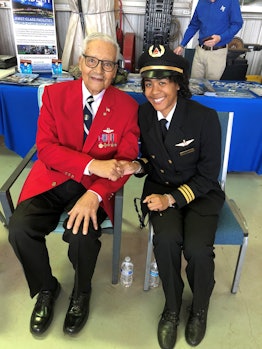 This is Grayson with Tuskegee Airmen Col. Charles McGee, a retired fighter pilot.