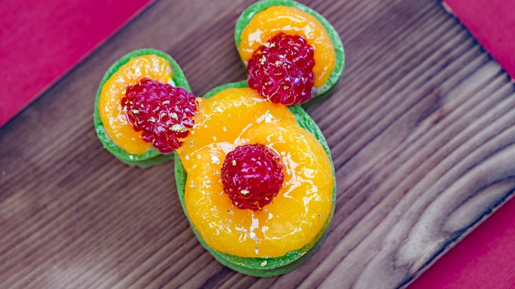 The Mandarin Orange Green Tea Tart is Mickey Mouse-shaped and served at Disneyland's Lunar New Year ...