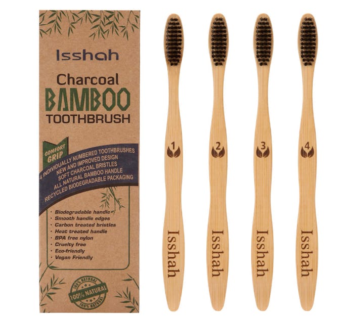 Isshah Eco-Friendly Bamboo Charcoal Toothbrushes