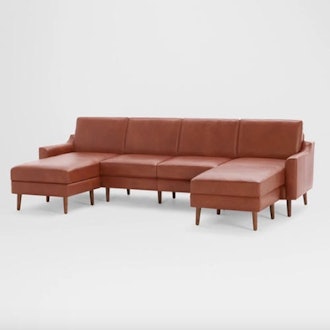 Nomad Leather Double Chaise Sectional