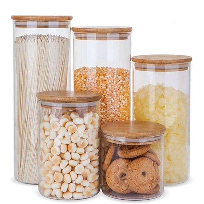 Glass Food Storage Containers, Set Of 5