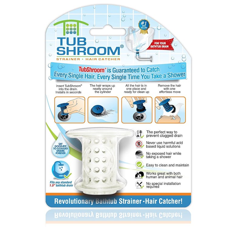 TubShroom The Revolutionary Tub Drain Protector Hair Catcher