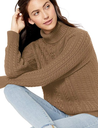 Amazon Essentials Women's Cable Turtleneck Sweater