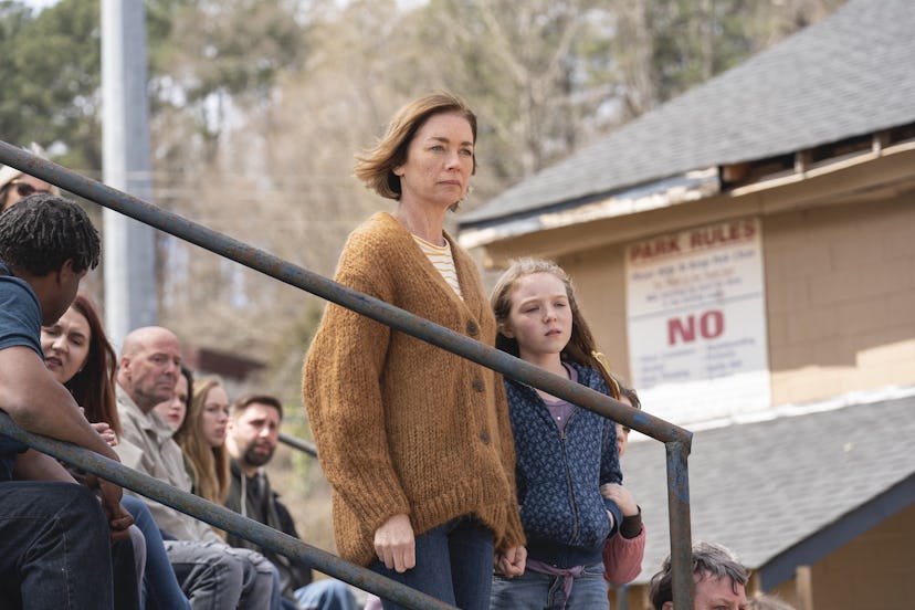 Julianne Nicholson and Scarlett Blum in HBO's The Outsiders.