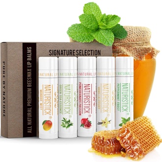 All-Natural Lip Balm Gift Set by Naturistick (5-Pack)