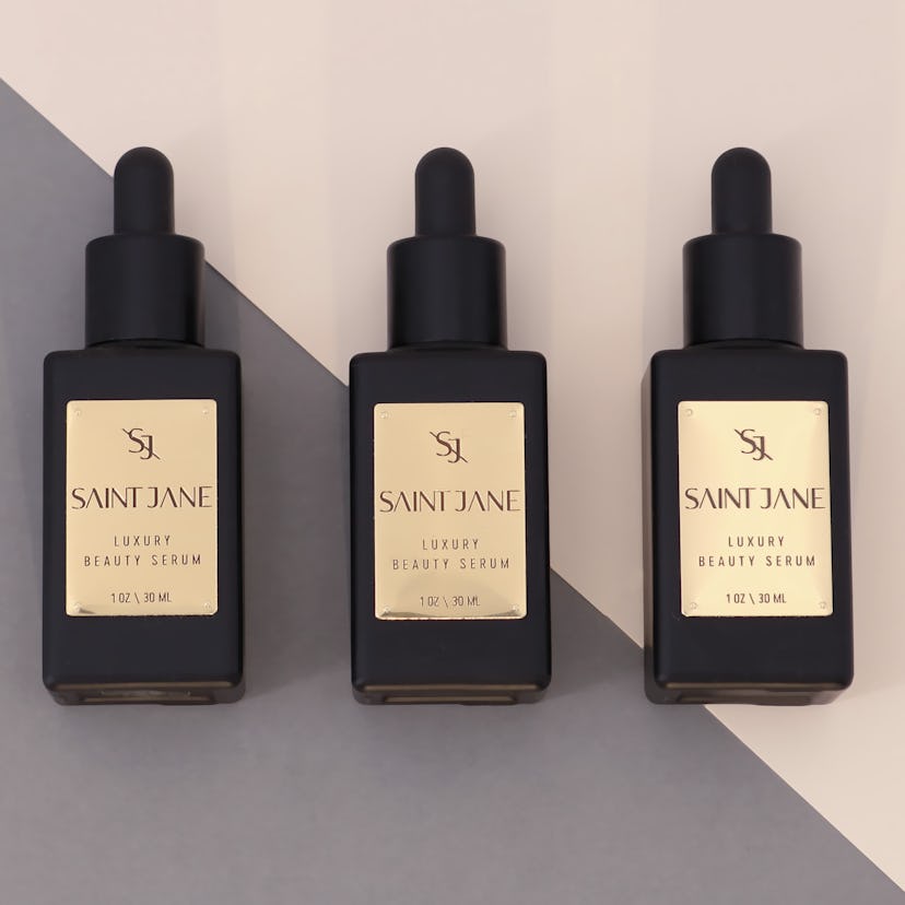 Three bottles of Luxury Beauty Serum from Saint Jane, available in Sephora stores.